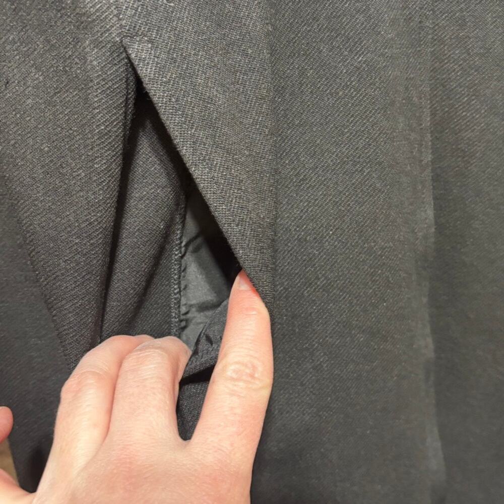 CAbi Love Carol Black Gray Colorblock Long Jacket Coat Size Small Convertible - Picture 3 of 12